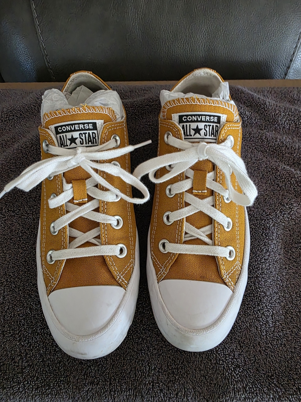 Converse All Star Womens Low-Top Sneakers in Mustard Yellow